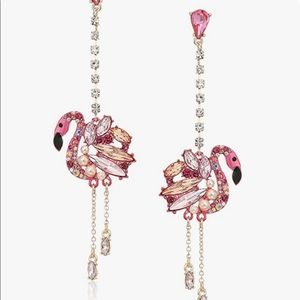 Betsy Johnson Flamingo Linear Drop Earrings